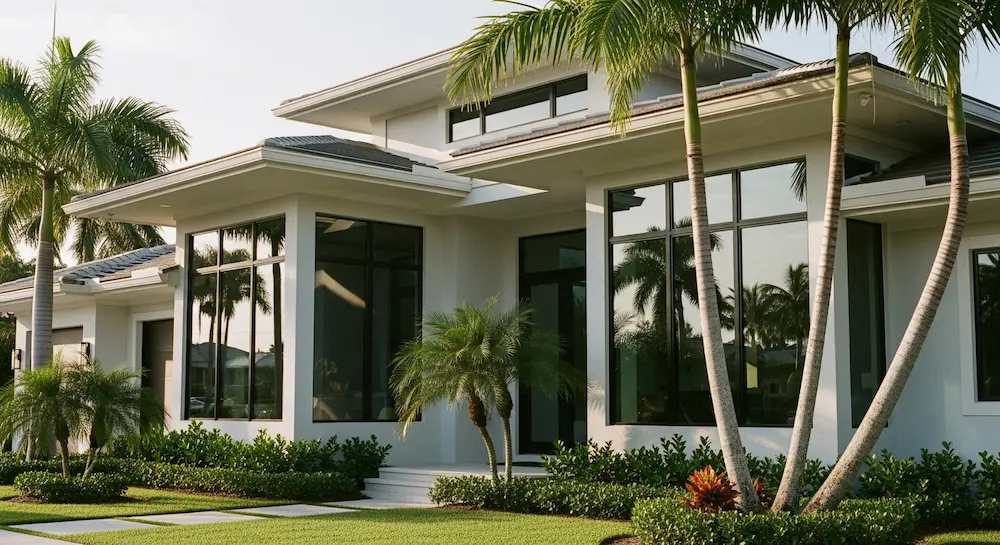 Freshly painted home exterior with smooth finish and enhanced curb appeal in Hollywood FL