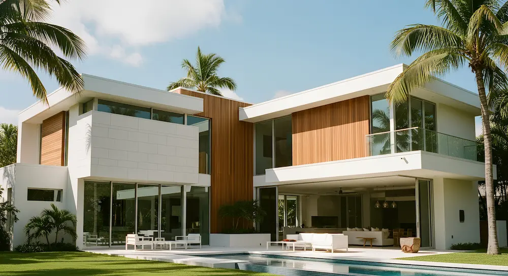 Residential exterior paint project with new color palette enhancing curb appeal in South Florida