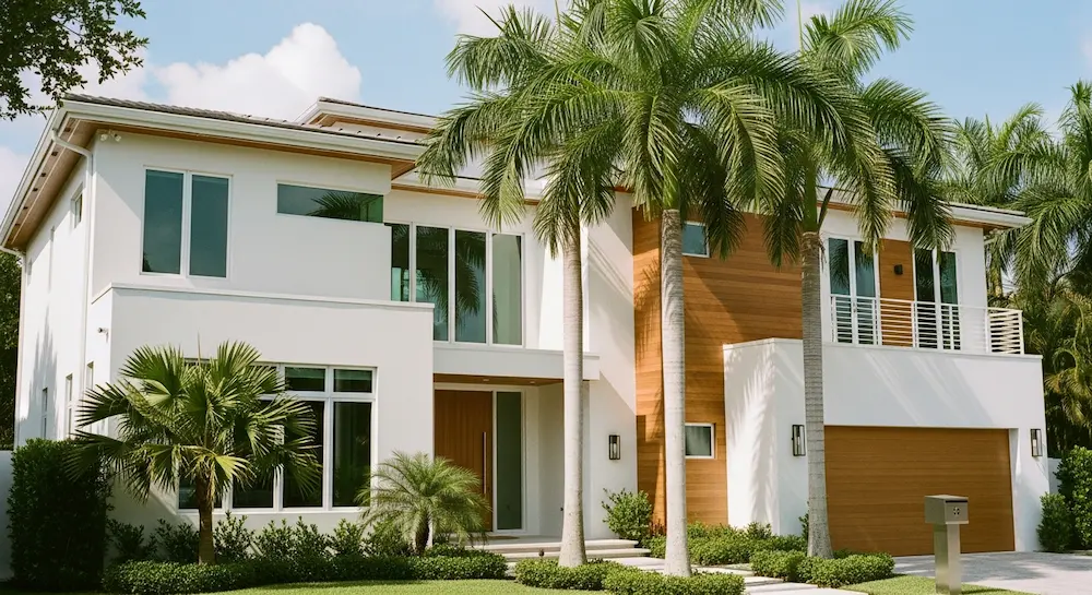 Completed exterior home paint makeover showcasing vibrant finish and weather-resistant coating in Hollywood FL