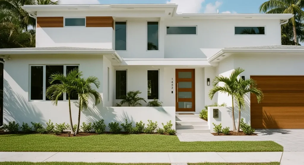 Enclosed patio with protective screens and outdoor seating area in a South Florida home