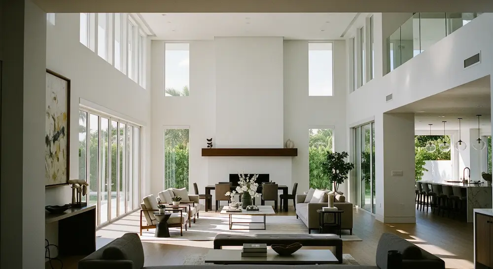 Stylish kitchen renovation with custom cabinetry and island as part of a full home remodel in Hollywood FL