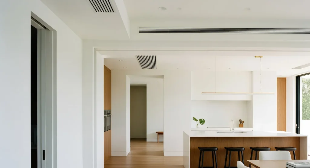 Certified HVAC technician installing or servicing home heating and cooling system in Hollywood FL