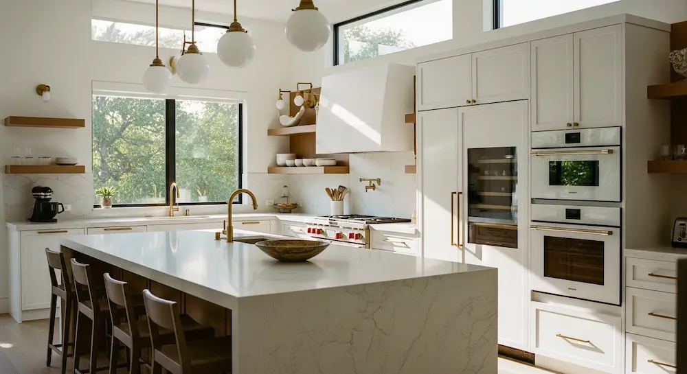 Kitchen renovation featuring modern lighting and upgraded appliances in Hollywood FL