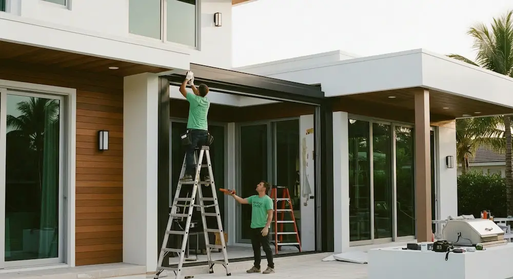 Patio enclosure project featuring expansive outdoor area protection in Hollywood FL