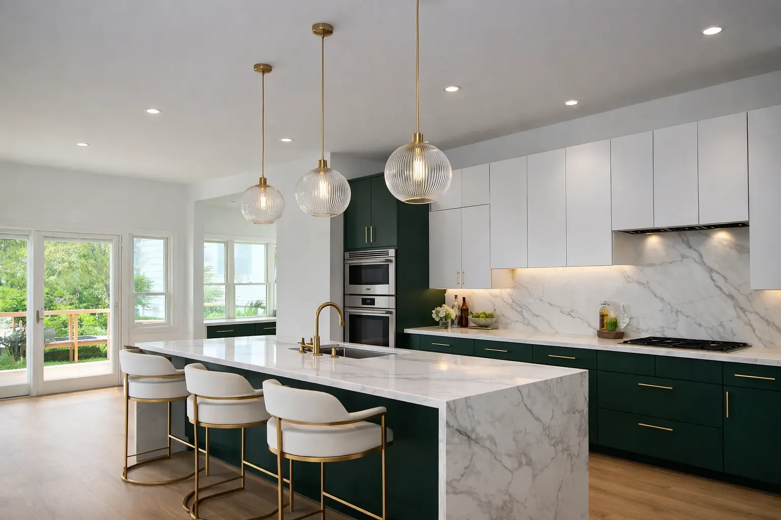 High-end kitchen renovation with marble countertops in Hollywood FL